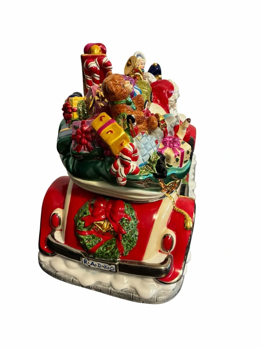 Christopher Radko Santa Rolls in Centerpiece Cookie Jar Vintage Collectible